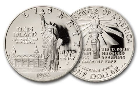 1986 Liberty Half Dollar Value Chart