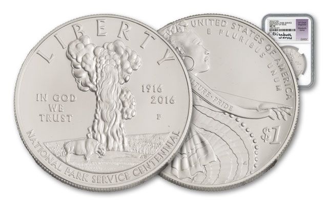 2016-P 1 Dollar 1-oz Silver National Park NGC MS70 FDI Jones Signed