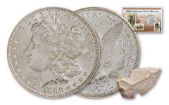1886 Morgan Geronimo Silver Dollar with Arrowhead