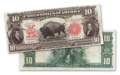 1901 $10 Legal Tender Bison Currency Note Fine