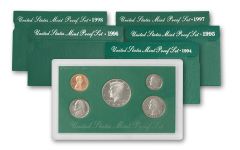 1994-1998 Green Box Proof Set Collection 