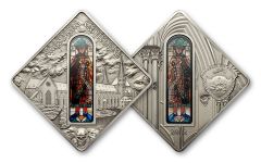 2012 Palau 10 Dollar Silver Augsburg Cathedral Antique Finish