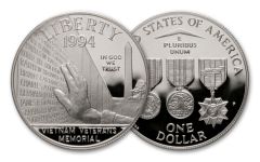 1994-P Vietnam Veterans Memorial Silver Dollar Proof