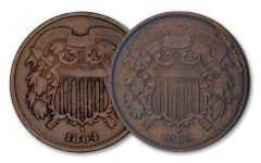 1864–1865 Two-Cent Piece VG–VF