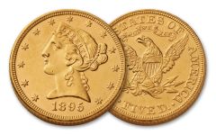 1866–1908 $5 Gold 8.36 Grams Liberty Head Type II BU