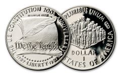 1987 1 Dollar Silver US Constitution Bicentennial Proof