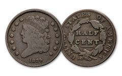 1809-1836 HALF CENT CLASSIC HEAD FINE        