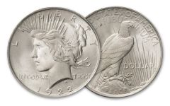 1922-P $1 PEACE DOLLAR BU