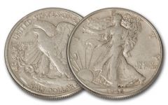 1916 50 Cent Silver Walking Liberty XF/AU
