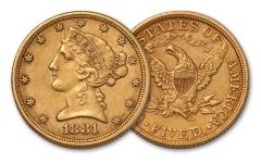 1866-1908 5 Dollar Liberty XF
