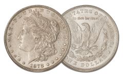 1878-P Morgan Silver Dollar 7 Tail Feathers AU