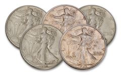 1941-1945 50 CENTS WALKING LIBERTY AU COLLECTION  