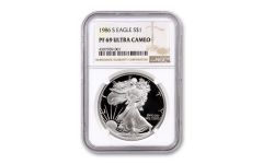 1986 $1 1oz Silver Eagle NGC PF69