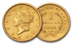 1849-1854 1 Dollar Gold Liberty Type I XF
