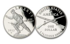 2012 INFANTRY SOLDIER SILVER DOLLAR COMM PROOF    