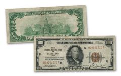 1929 Series $100 Federal Reserve National Bank Note Fine