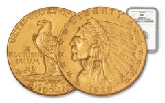 1908-1929 2.50 Dollar Gold Indian NGC/PCGS MS62