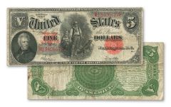 1907 Series $5 Woodchopper Currency Note XF