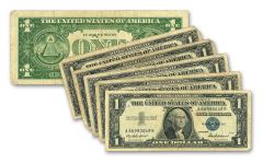 1957 Silver Dollar Certificate Paper Currency 5-Pack Set VF