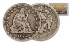 1876 Centennial Seated Liberty Silver Quarter Fine