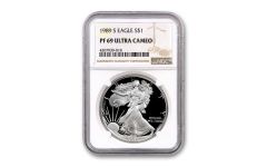 1989-S $1 1-oz Silver Eagle NGC PF69UC