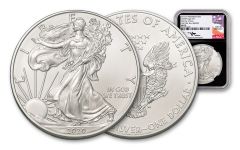 2020-P $1 1-oz Silver Eagle “Struck at Philadelphia” Box #400,000 NGC MS69 First Day of Issue w/Black Core & Mercanti Signature 