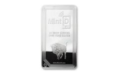 2020 MintID 10-oz Silver Buffalo Bar BU w/AES-128 Bit Encrypted NFC Microchip Authentication