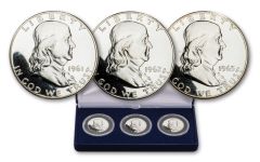 1961–1963 Franklin Silver Half Dollar 3-pc Proof Set