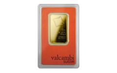 Valcambi Suisse 1-oz Gold Bar in Orange Card Assay