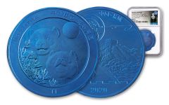2020 China 12-gm Blue Titanium Moon Festival Panda NGC MS70 First Releases