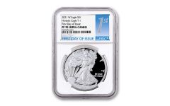 2021-W $1 1-oz American Silver Eagle Type 1 Proof NGC PF70UC First Day of Issue