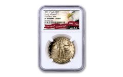 2021-W $50 1-oz Gold American Eagle Proof T-1 NGC PF70UC First Day of Issue Exclusive Eagle Label