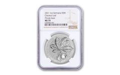 2021 Germania Mint 1-oz Silver Mythical Forest: Chestnut Leaf Medal NGC MS70 