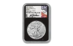 2021 $1 1-oz Silver Eagle Type 2 "First Day of Production" NGC MS69 - Gaudioso Signature Label - Black Core
