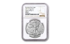 2021-W $1 1-OZ BURNISHED SILVER EAGLE T2 NGC MS69 BROWN LABEL