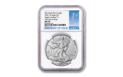2021-W $1 1-OZ BURNISHED SILVER EAGLE T2 NGC MS70 First Day of Issue