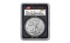 2021 $1 1-oz Silver Eagle Type 2 "First Production" PCGS MS69 - Damstra Signature Label - Black Frame