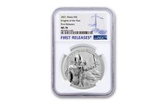 2021 Malta €5 1-oz Silver Knights of the Past NGC MS70 First Releases