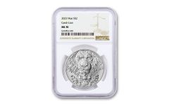 2023 Niue $2 1-oz Silver Czech Lion NGC MS70