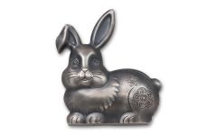 2023 Mongolia 1-oz Silver Sweet Rabbit Shaped Ultra High Relief Antiqued Coin Gem BU