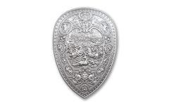 South Korea 2-oz Silver Shield of Henry II High Relief Stacker Medal w/Light Antiqued Finish