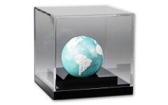 2023 Barbados $5 3-oz Silver Blue Marble Frozen Spherical BU