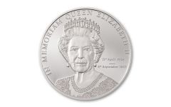2022 Cook Islands $5 1-oz Silver In Memoriam Queen Elizabeth II Proof