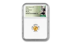 2023 China 1-gm Gold Panda NGC MS70 First Releases w/Panda Label