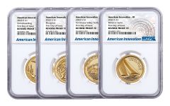 2022-S $1 American Innovation 4-pc Reverse Proof Set NGC PF70 First Day of Issue w/Innovation Label