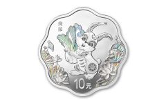 2023 China 30-gm Silver Year of the Rabbit Blossom-Shaped Proof 