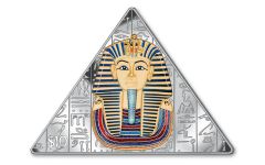 2023 Sierra Leone $10 1-oz Silver Pyramid w/Colorized King Tut Death Mask Proof