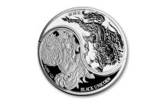 2023 China 1-oz Silver Black Unicorn Split-Coin Proof