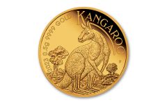 Australia 2023 $2 1/2-gram Gold Mini-Roo Kangaroo Proof in Card