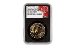 2023 Oglala Sioux $50 1-oz Gold Native American Spirit War Horse Ultra High Relief Antiqued Coin NGC MS70 First Day of Issue